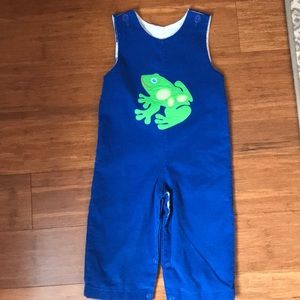 Kelly’s Kids Frog Appliqué Blue Corduroy Longall